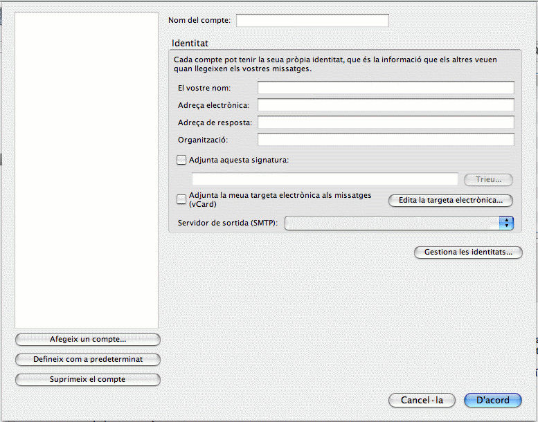 Formulari de Thunderbird